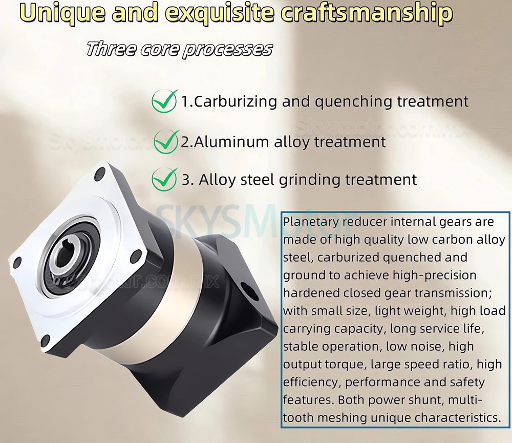Reductor planetarios con salida de orificio hueco serie PFN60-160, relaci&oacute;n 3:1 - 100:1, para  motores paso a paso NEMA 23 y 34